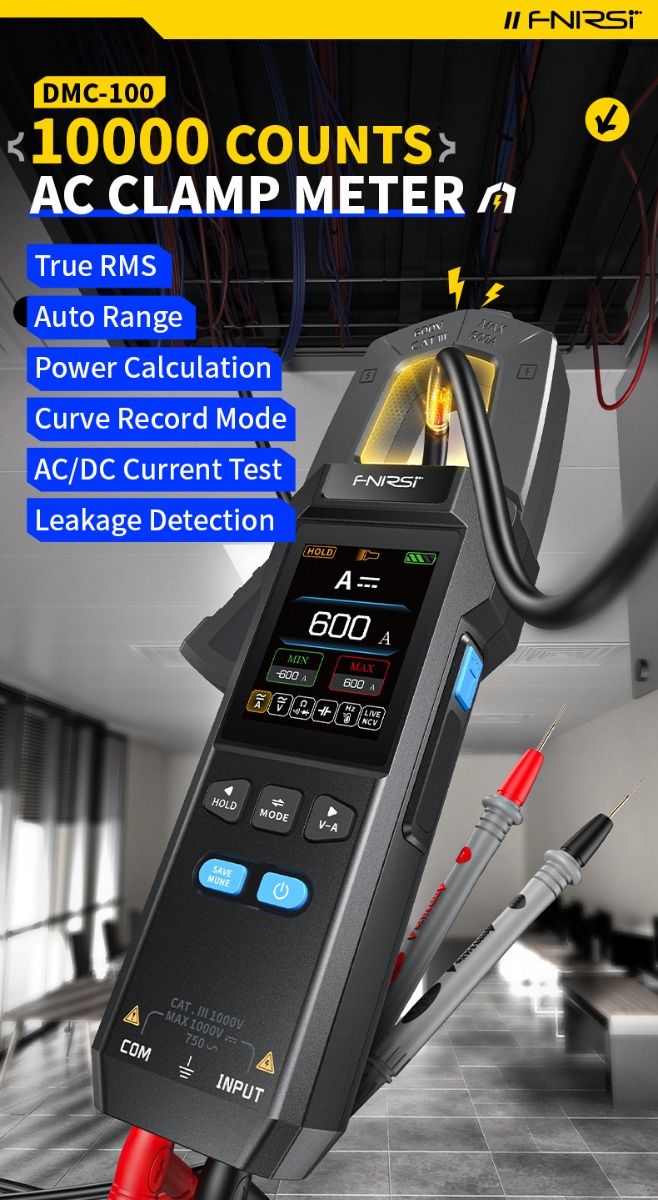 FNIRSI DMC-100 Strømtang Multimeter: Automatisk & Intelligent Høypresisjons Universalmåler