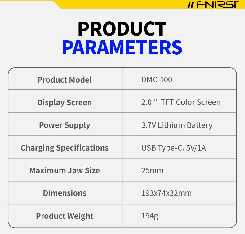 FNIRSI DMC-100 Strømtang Multimeter: Automatisk & Intelligent Høypresisjons Universalmåler