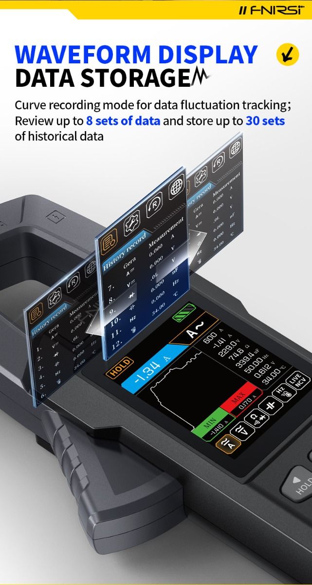 FNIRSI DMC-100 Strømtang Multimeter: Automatisk & Intelligent Høypresisjons Universalmåler