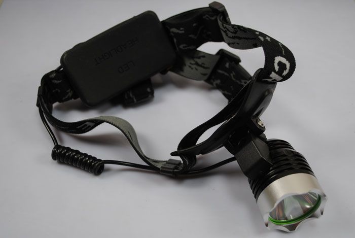 UltraFire A1 1200 lumen Høyeffekts T6 LED-hodelykt med 3 moduser, lett og vanntett for utendørs
