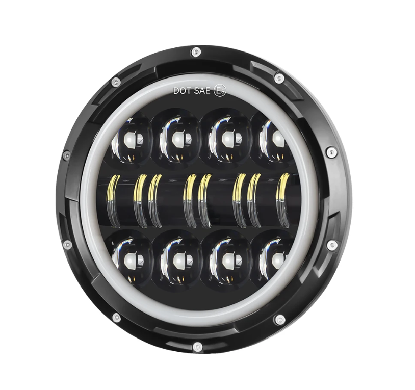 7 Tommers Motorsykkel LED-Hodelykt Beam DRL Blinklys 7" Rund Hodelykt for Harley Jeep Wrangler Hummer