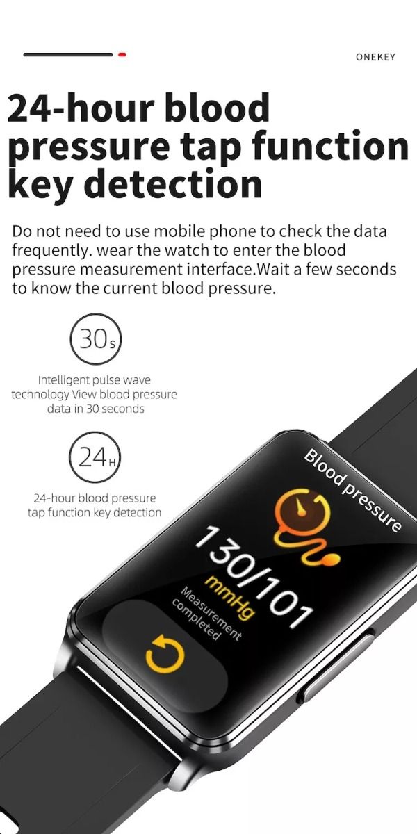 EP02 Blodsukker Smartklokke EKG HRV hjertefrekvens temperatur 1,57" HD vanntett Smartarmbånd Fitness Tracker
