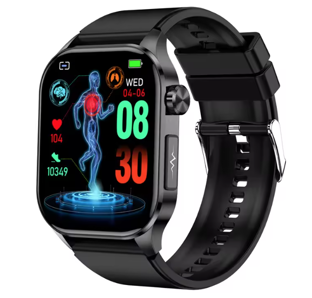 E580 Blodsukker Smartklokke EKG Puls Blodtrykk IP68 Vanntett Smartklokke