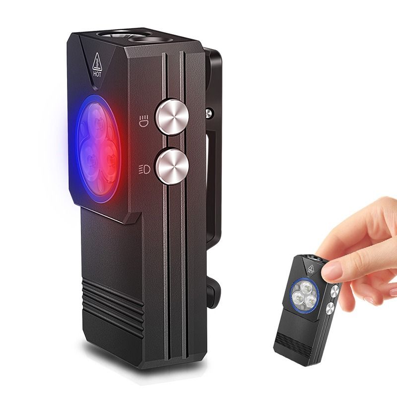 EV30 Mini LED EDC-lommelykt med 365nm UV-lys, 550 lumen USB-C oppladbar nøkkelring-lommelykt