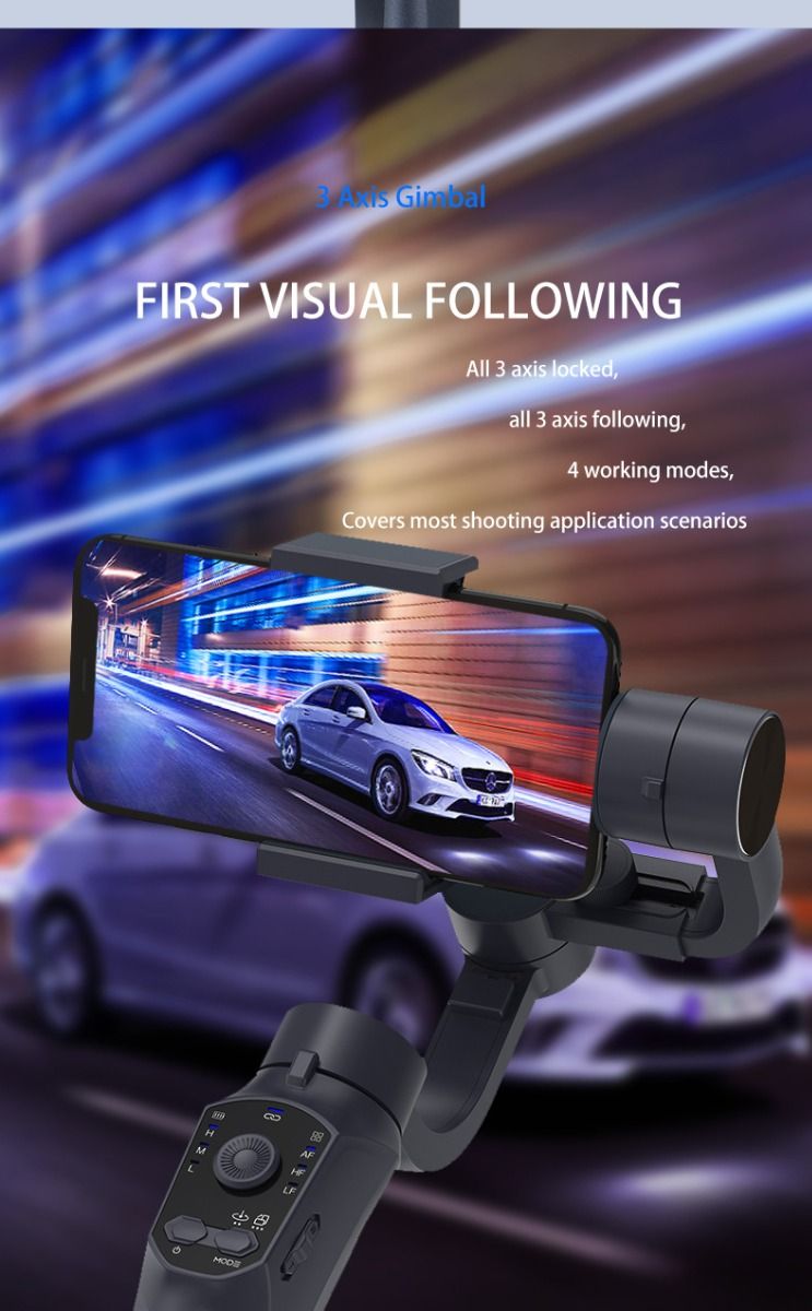 F10 Pro Stabilizer 3-akset telefon-gimbal for mobilfilmskaping med smarttelefonkompatibilitet og ansiktsgjenkjenning