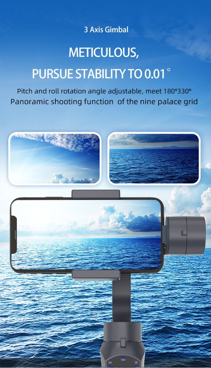 F10 Pro Stabilizer 3-akset telefon-gimbal for mobilfilmskaping med smarttelefonkompatibilitet og ansiktsgjenkjenning