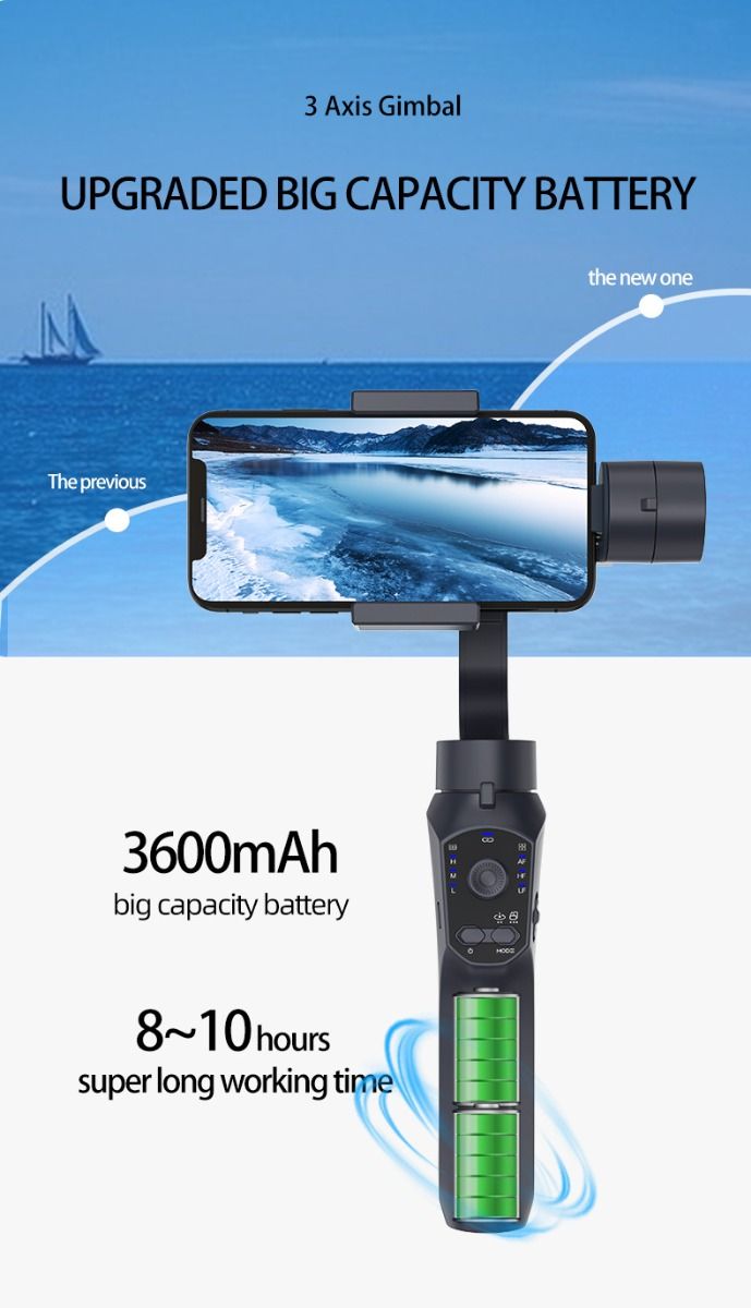 F10 Pro Stabilizer 3-akset telefon-gimbal for mobilfilmskaping med smarttelefonkompatibilitet og ansiktsgjenkjenning