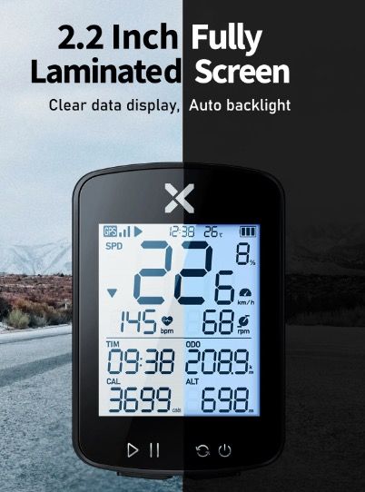 XOSS G+ G2 Sykkelcomputer GPS generasjon trådløs speedometer tracker med tilpasset skjerm og pulssensor