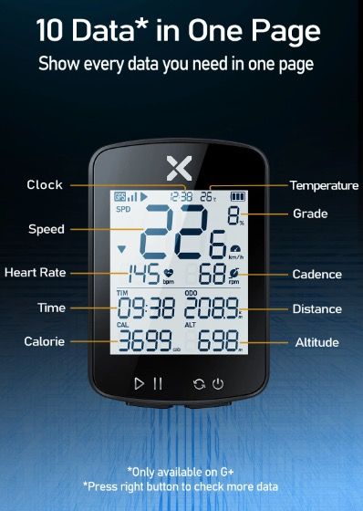 XOSS G+ G2 Sykkelcomputer GPS generasjon trådløs speedometer tracker med tilpasset skjerm og pulssensor