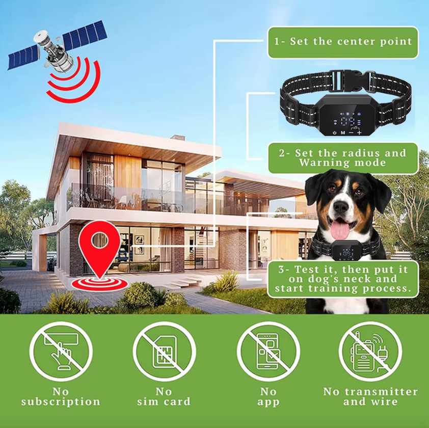 GPS trådløst hundegjerde med justerbar advarselsstyrke og humane treningsmoduser, rekkevidde 100 til 3300 fot