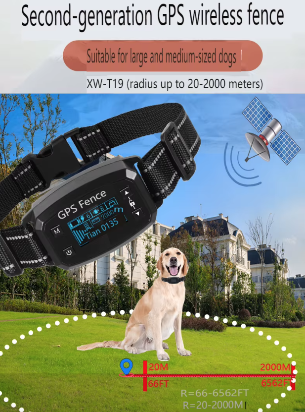 GPS trådløst hundegjerde enkelt oppsett elektrisk smart bjeffestoppenhet justerbare hundegrenser