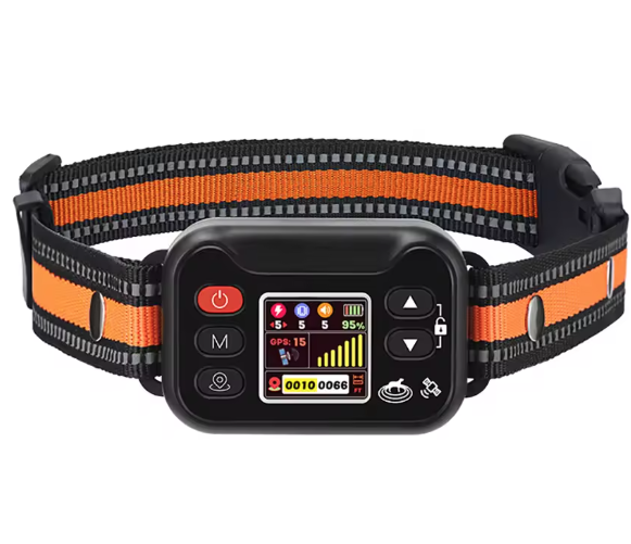 Trådløst hundegjerdehalsbånd, GPS-system for kjæledyravgrensing, oppladbart bjeffehalsbånd for hund, vannavstøtende antibjeff-trener, for hunder 15-120 lbs