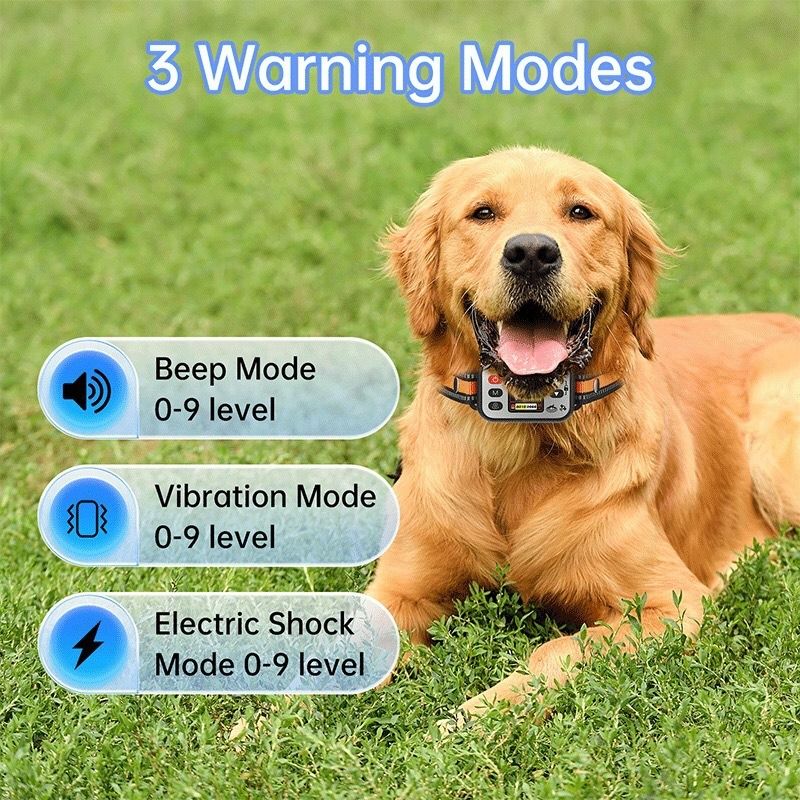 Trådløst hundegjerdehalsbånd, GPS-system for kjæledyravgrensing, oppladbart bjeffehalsbånd for hund, vannavstøtende antibjeff-trener, for hunder 15-120 lbs