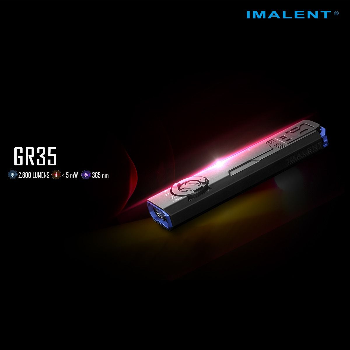 IMALENT GR35 2800 lumen LED EDC-lommelykt (rød)