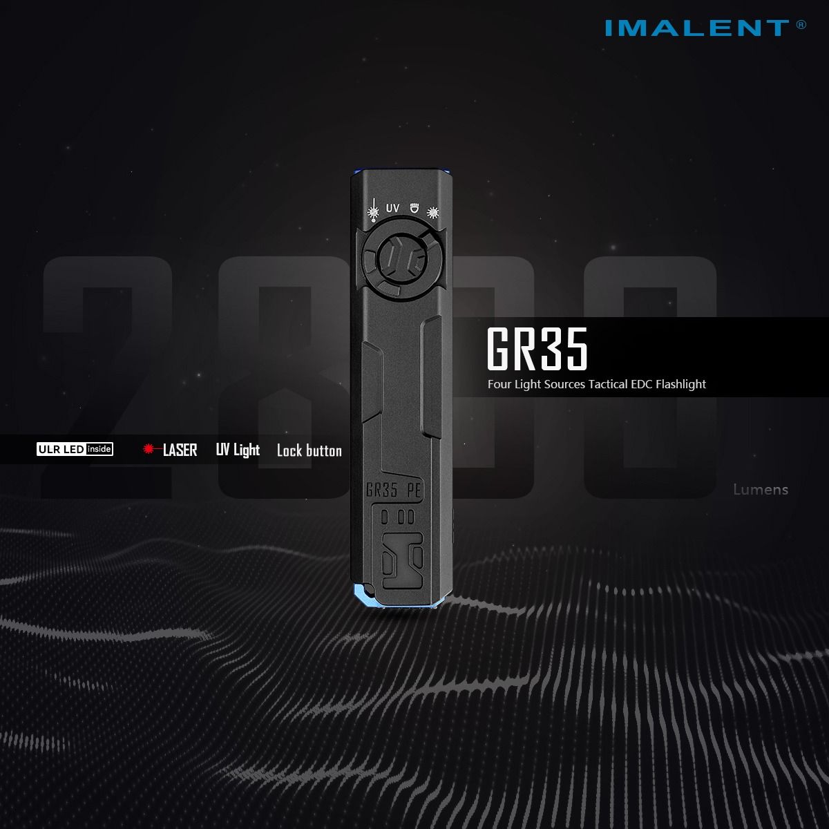 IMALENT GR35 2800 lumen LED EDC-lommelykt (rød)