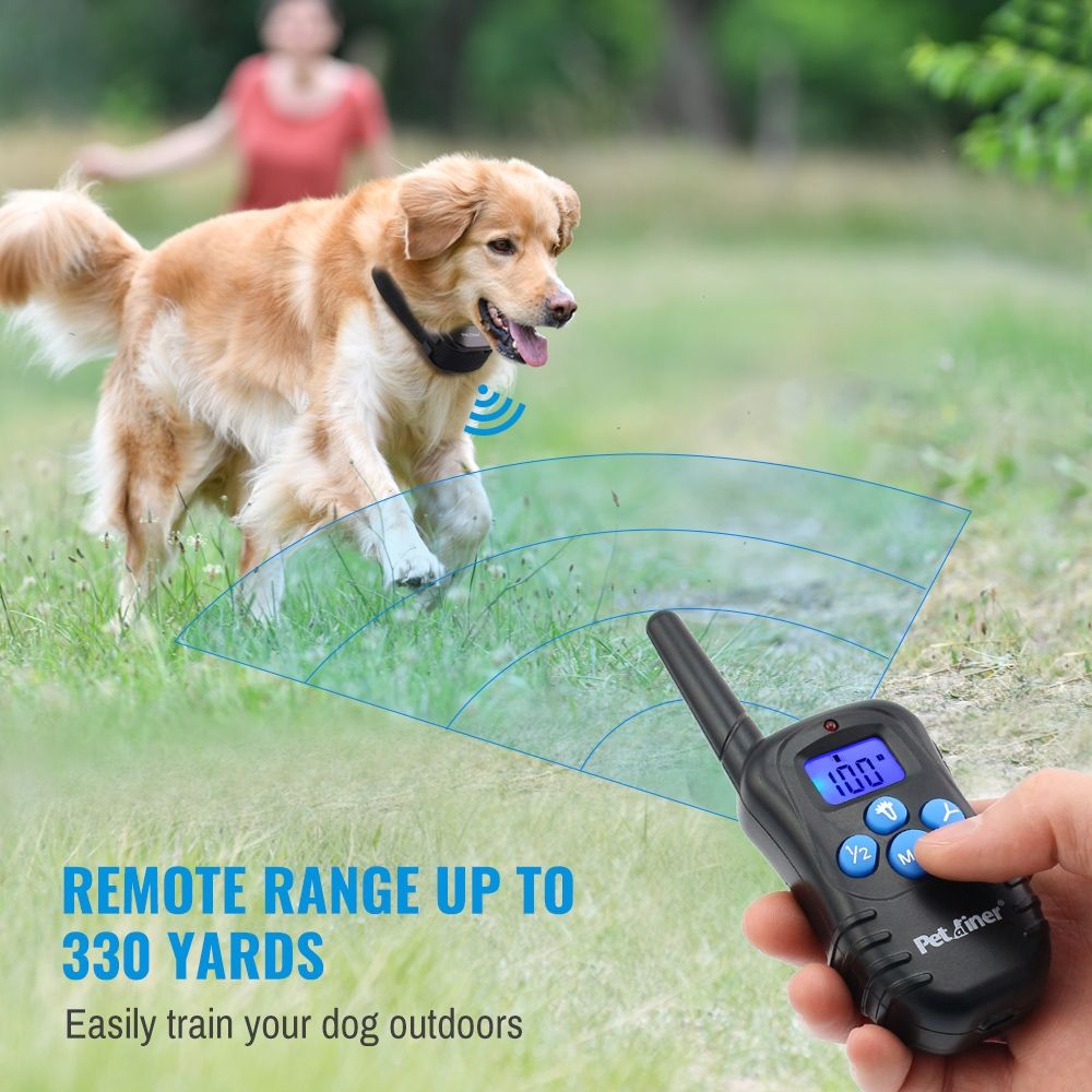 Petrainer 998D fjernstyrt elektrisk hundetreningshalsbånd 300M rekkevidde vanntett oppladbart batteri med høy kapasitet