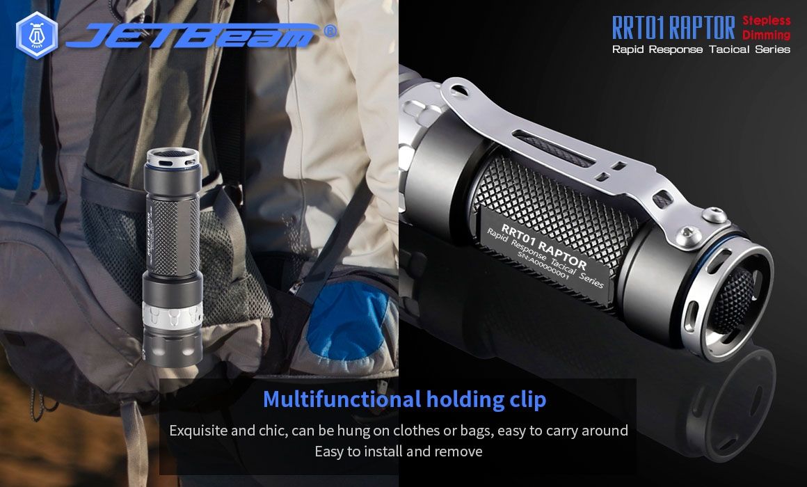 JETBeam JET-RRT01 XP-L 950 Lumen LED EDC lommelykt Slitesterk utendørsbelysning for camping og fotturer