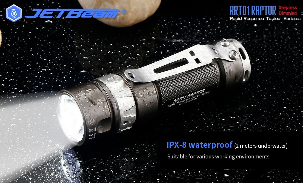 JETBeam JET-RRT01 XP-L 950 Lumen LED EDC lommelykt Slitesterk utendørsbelysning for camping og fotturer