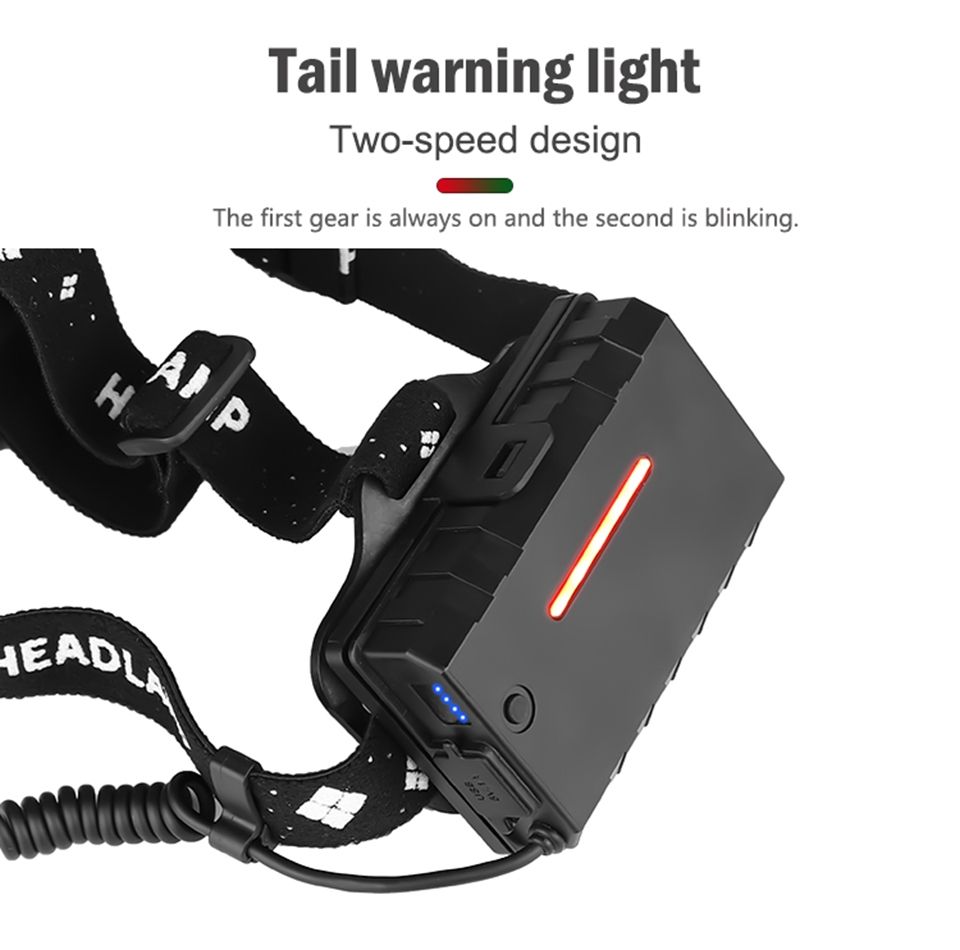 XHP70 LED Hodelykt 8000LM USB Oppladbar Utendørslys IPX5 Vanntett Justerbare Moduser for Camping og Fotturer