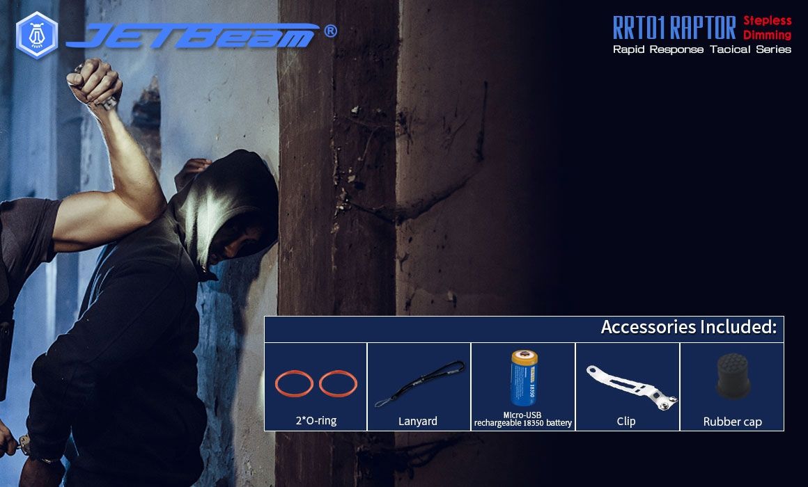 JETBeam JET-RRT01 XP-L 950 Lumen LED EDC lommelykt Slitesterk utendørsbelysning for camping og fotturer