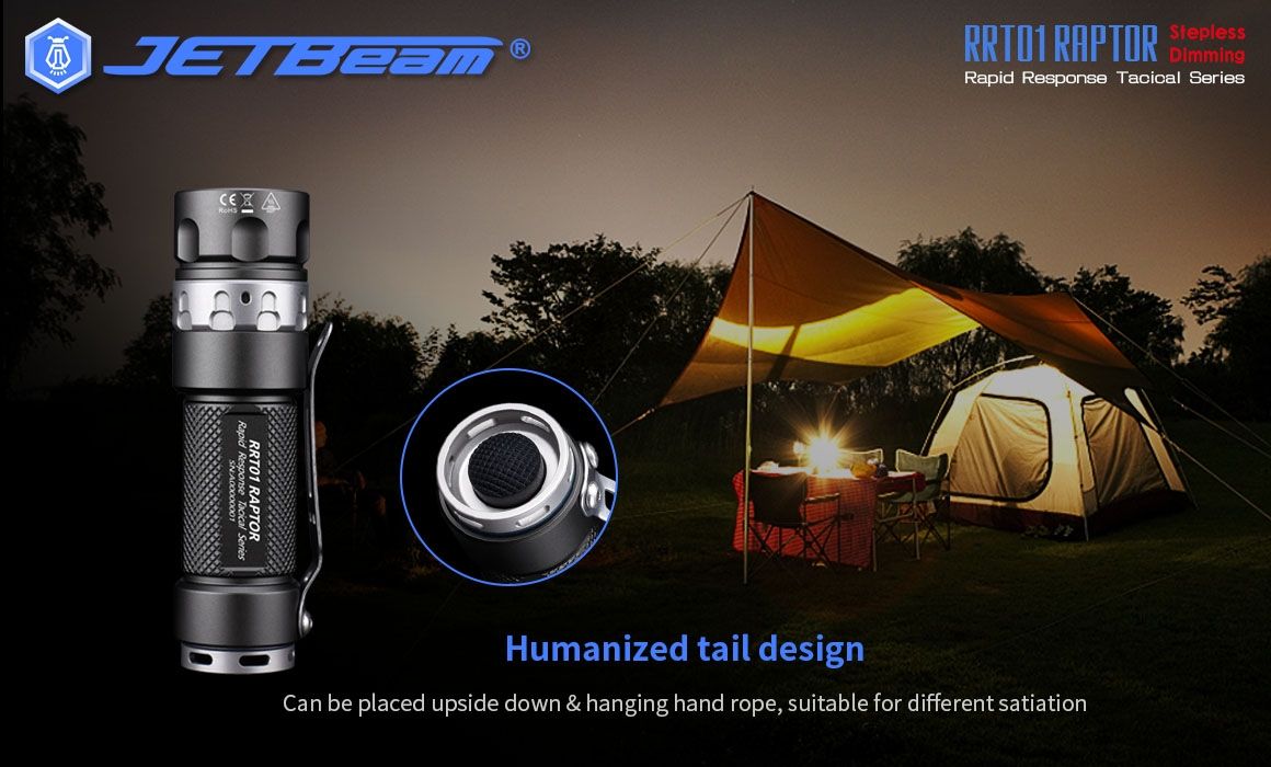 JETBeam JET-RRT01 XP-L 950 Lumen LED EDC lommelykt Slitesterk utendørsbelysning for camping og fotturer