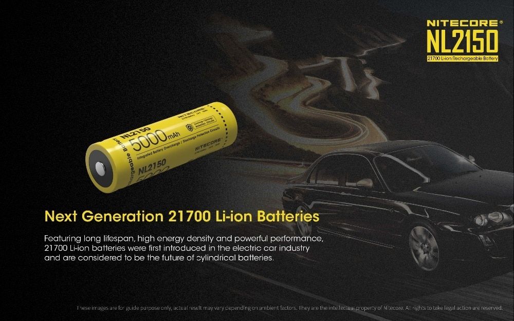 Nitecore NL2150 5000mAh 3.6V Li-ion oppladbart batteri for høy-effekt lommelykter og bærbare elektronikk