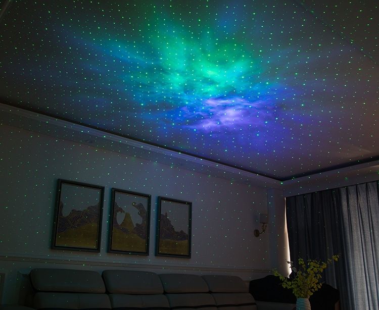 Fengslende Laser Stjernehimmel Projektor Nattlys 7 Farger 360 Graders Rotasjon Koselig Stemning Barnegave Dekor