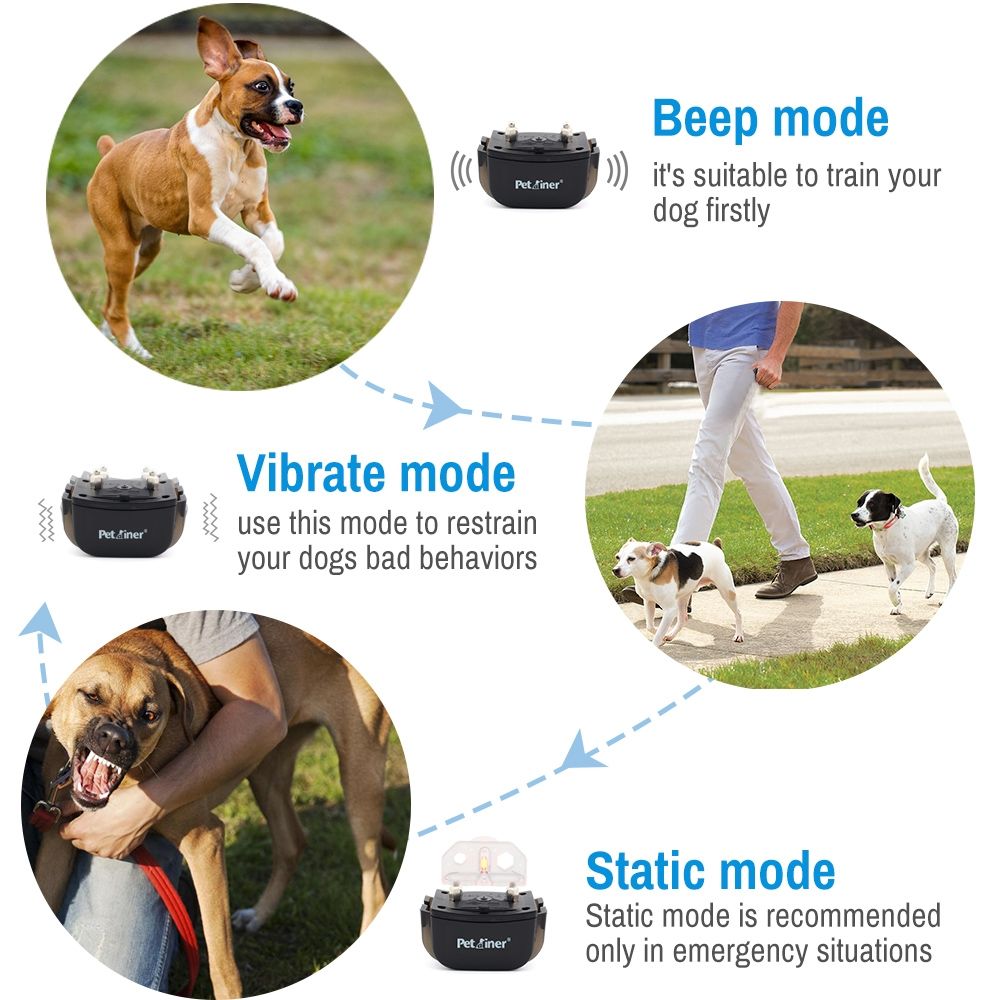 Petrainer 998D fjernstyrt elektrisk hundetreningshalsbånd 300M rekkevidde vanntett oppladbart batteri med høy kapasitet