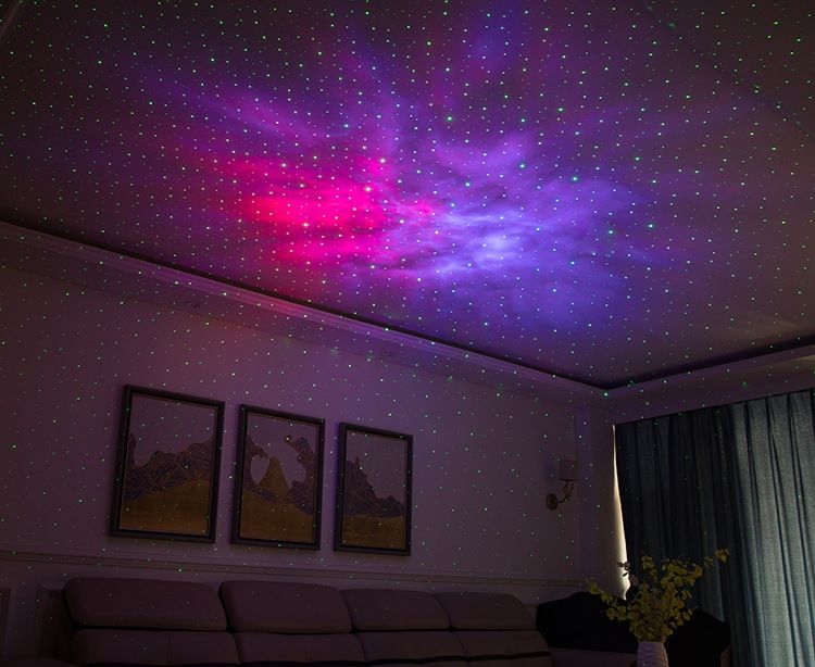 Fengslende Laser Stjernehimmel Projektor Nattlys 7 Farger 360 Graders Rotasjon Koselig Stemning Barnegave Dekor