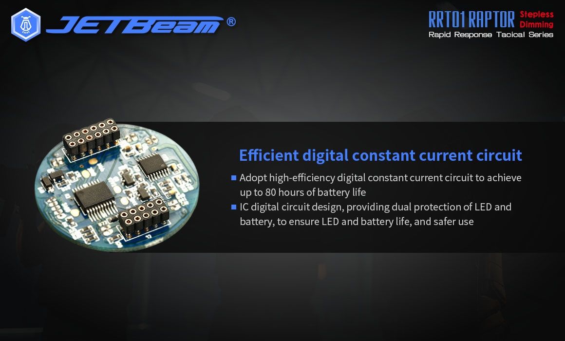 JETBeam JET-RRT01 XP-L 950 Lumen LED EDC lommelykt Slitesterk utendørsbelysning for camping og fotturer