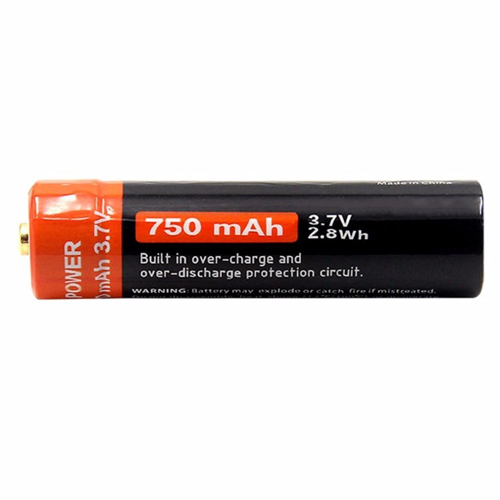 Doublepow 14500 750mAh oppladbart batteri 3.7V Li-ion med Micro USB for høyforbruksenheter og camping