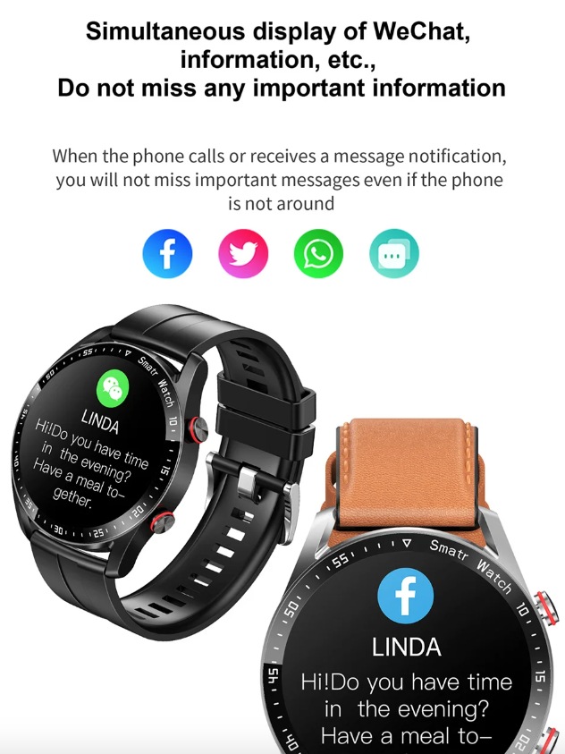 HW20 EKG+PPG Bluetooth-anrop Smartklokke