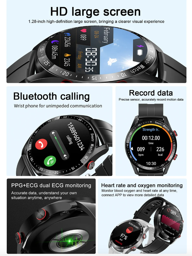 HW20 EKG+PPG Bluetooth-anrop Smartklokke