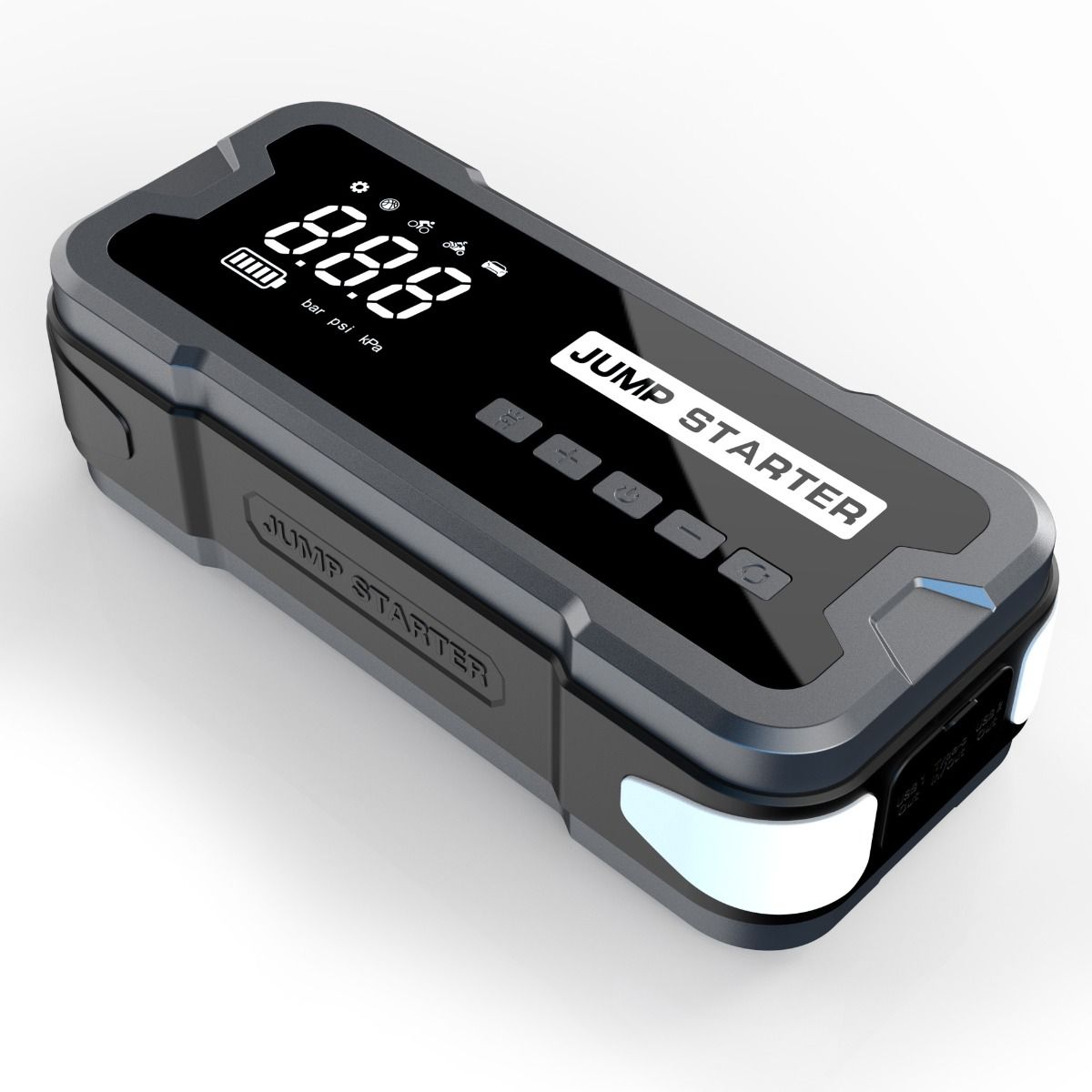Bærbar startbooster powerbank med 2000A toppstrøm og kompakt design for bilbatteriproblemer