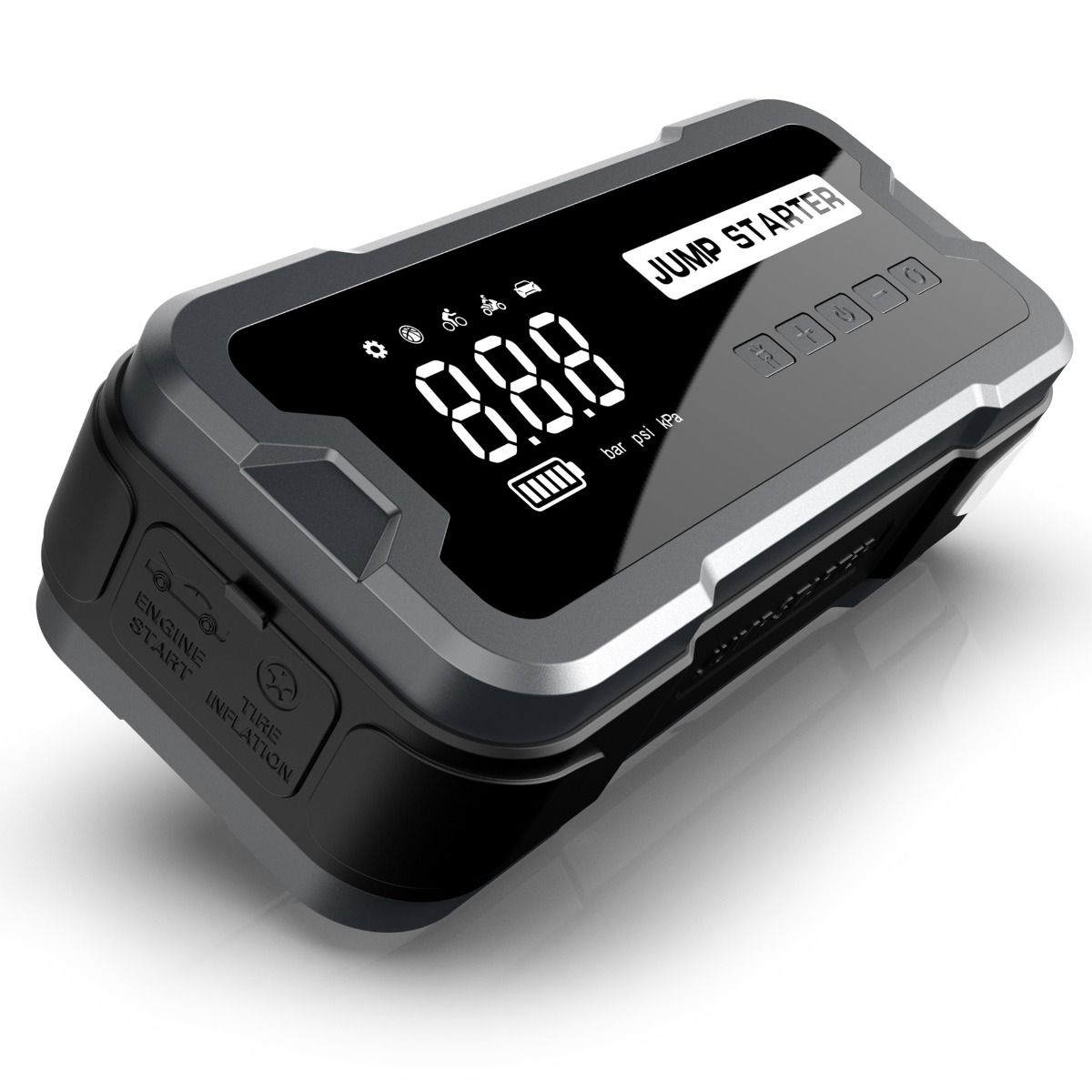 Bærbar startbooster powerbank med 2000A toppstrøm og kompakt design for bilbatteriproblemer