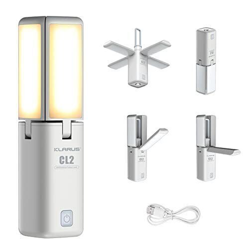 Klarus CL2 750 lumen fritt foldbar campinglampe, bærbar, øyevennlig, allsidig lampe med 7 lysmoduser