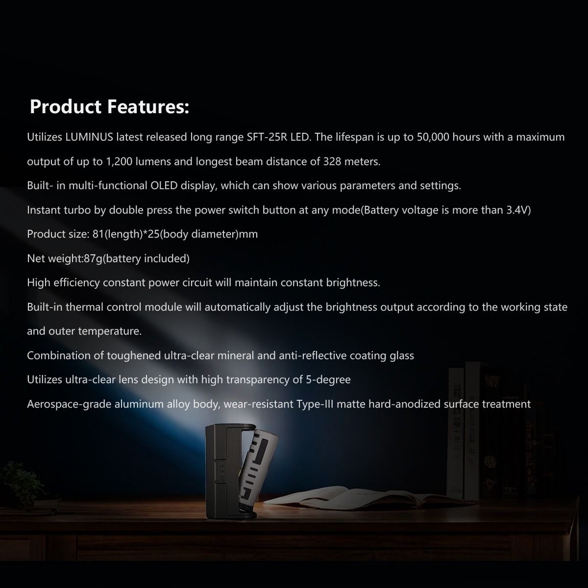 IMALENT LD35 1200 lumen LED Type-C oppladbar EDC-lommelykt