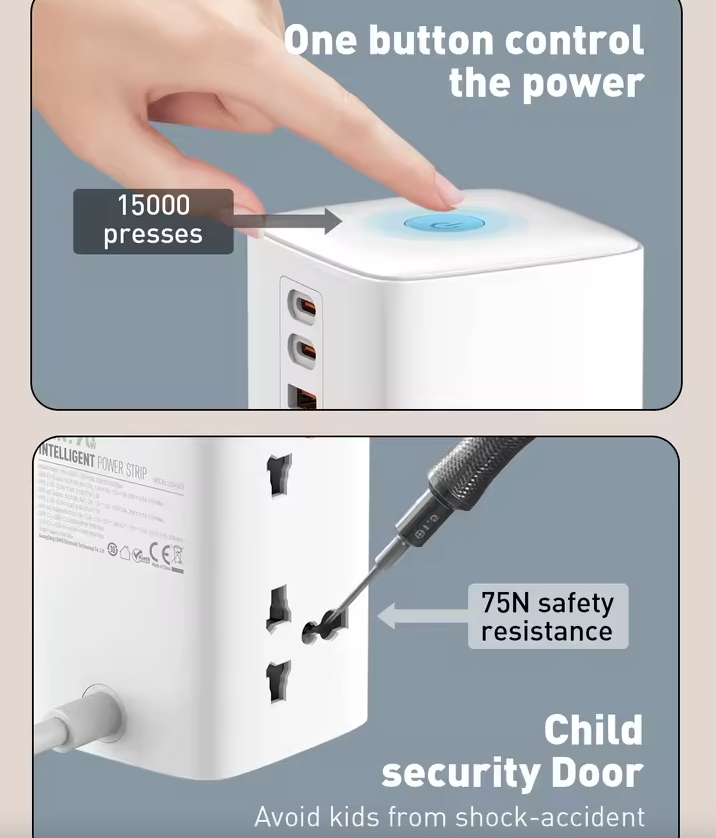 LDNIO Tårn Multi Tap Kube Strømstripe Utganger 70W Ladestasjoner 4 Uttak Linjefilter UK US EU Type Plugg til Universell Adapter
