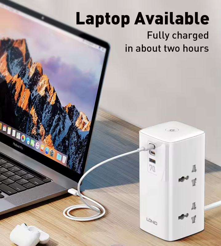 LDNIO Tårn Multi Tap Kube Strømstripe Utganger 70W Ladestasjoner 4 Uttak Linjefilter UK US EU Type Plugg til Universell Adapter