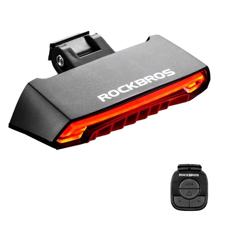 ROCKBROS LKWD-R1 Sykkellys Smart USB-LED med trådløs fjernkontroll for blinklys laserprojektor for sykkelsikkerhet