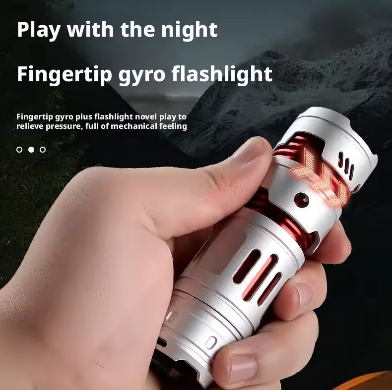 Bærbar mini EDC-lommelykt, USB-oppladbar, nøkkelringlykt