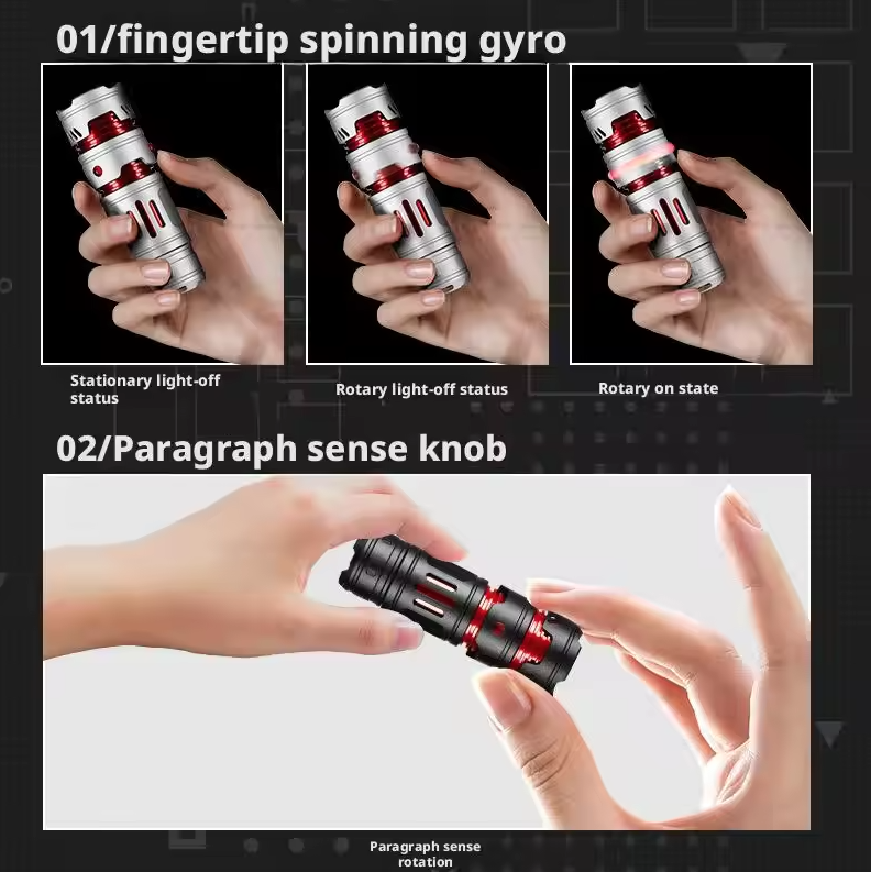 Bærbar mini EDC-lommelykt, USB-oppladbar, nøkkelringlykt