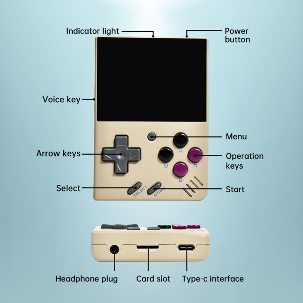 MIYOO Mini Plus bærbar retro spillkonsoll, 3,5-tommers IPS-skjerm, lett, klassiske videospill, kompakt