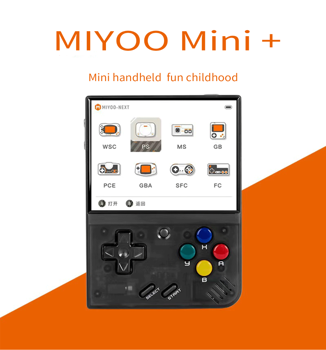 MIYOO Mini Plus bærbar retro spillkonsoll, 3,5-tommers IPS-skjerm, lett, klassiske videospill, kompakt