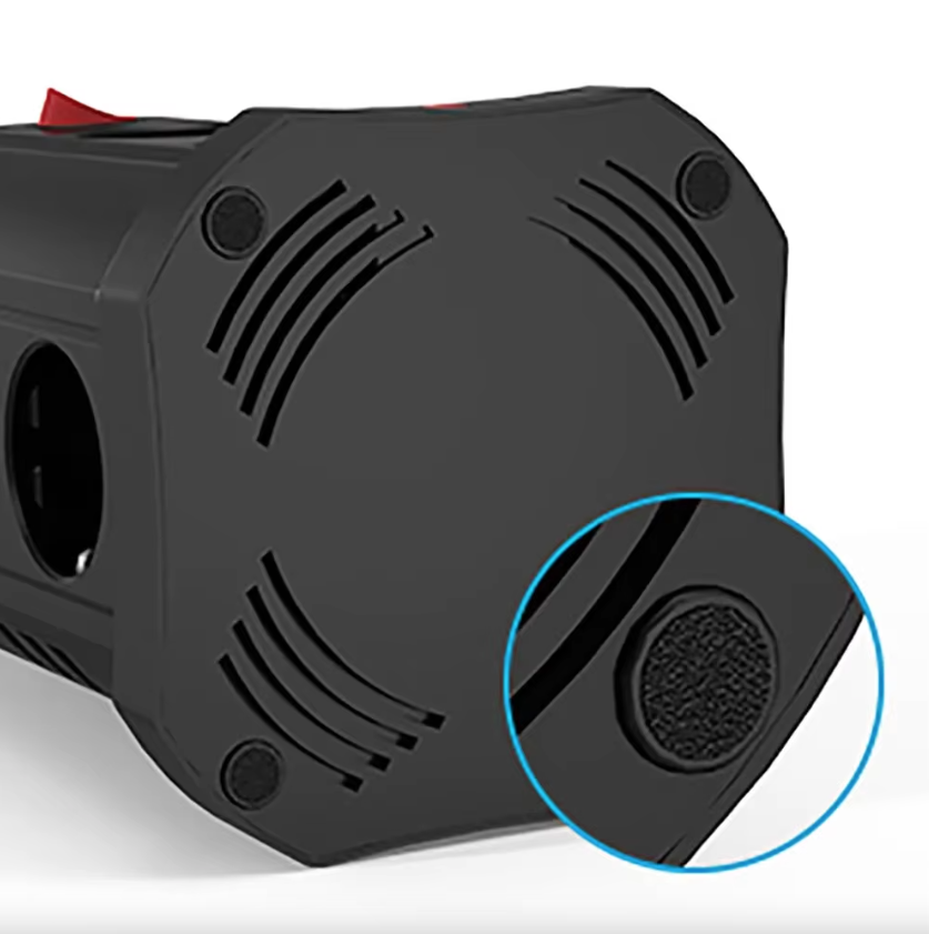 EU flerkontakts overspenningsvern 4000W 16A med USB-port, flerkontakt med nattlys