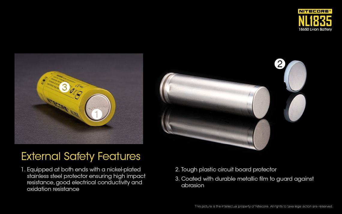 Nitecore 18650 NL1835 3500mAh Li-ion oppladbart batteri for langvarig strøm og pålitelig ytelse