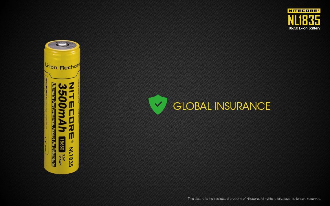 Nitecore 18650 NL1835 3500mAh Li-ion oppladbart batteri for langvarig strøm og pålitelig ytelse