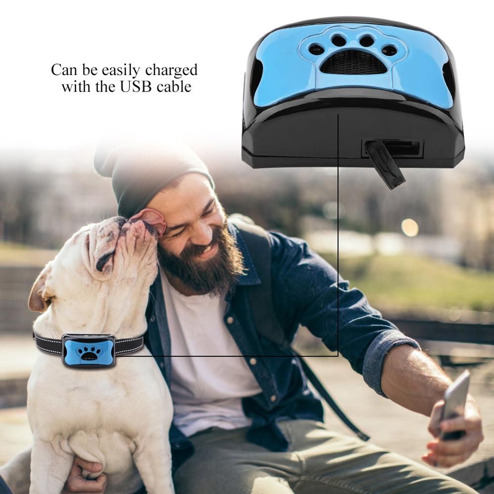 Hund antibjeff-enhet USB-ladingshalsbånd humant treningsverktøy for fredelig hjemmemiljø