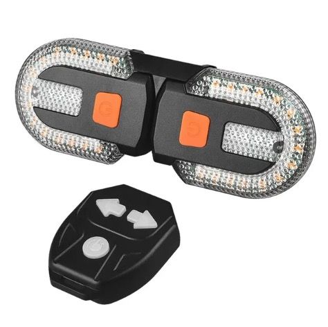 USB-oppladbar sykkelbaklys med retningssignal, LED-sykkellykt - sikkerhetstilbehør for syklistens synlighet