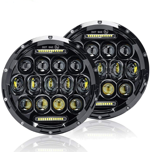 7 Tommers Motorsykkel LED-Hodelykt Beam DRL Blinklys 7" Rund Hodelykt for Harley Jeep Wrangler Hummer